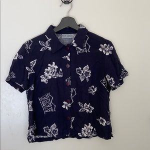 Vintage Kelly Stevens Blue Hawaiin Shirt